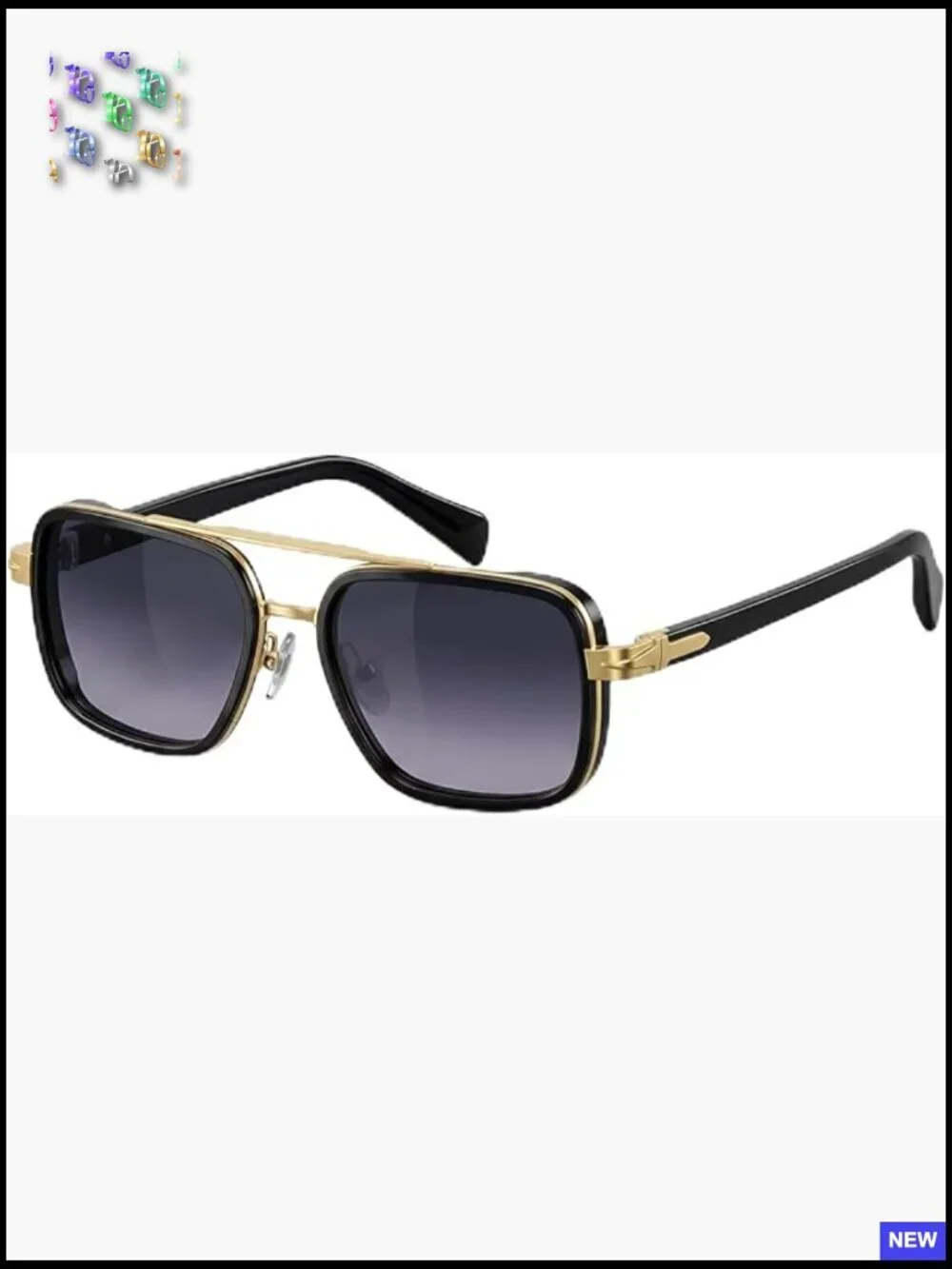 Retro Square Double Bridge Aviator Polarized Sunglasses for Driving UV400